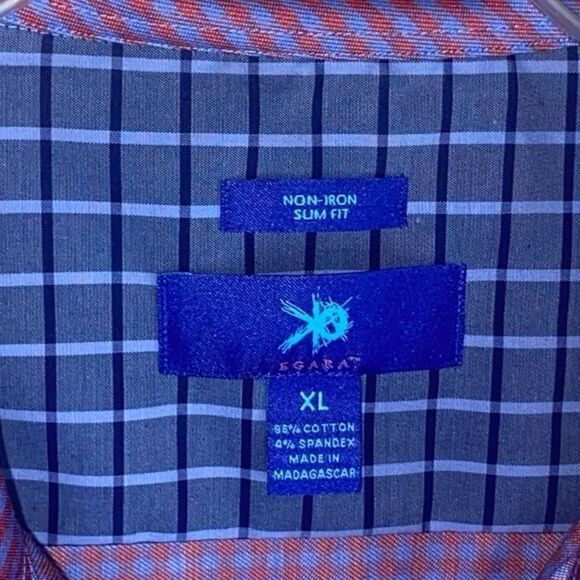 Roark Men’s Sz XL Blue Red Striped Collared Non Iron Slim Fit Button Down Shirt - Picture 4 of 4